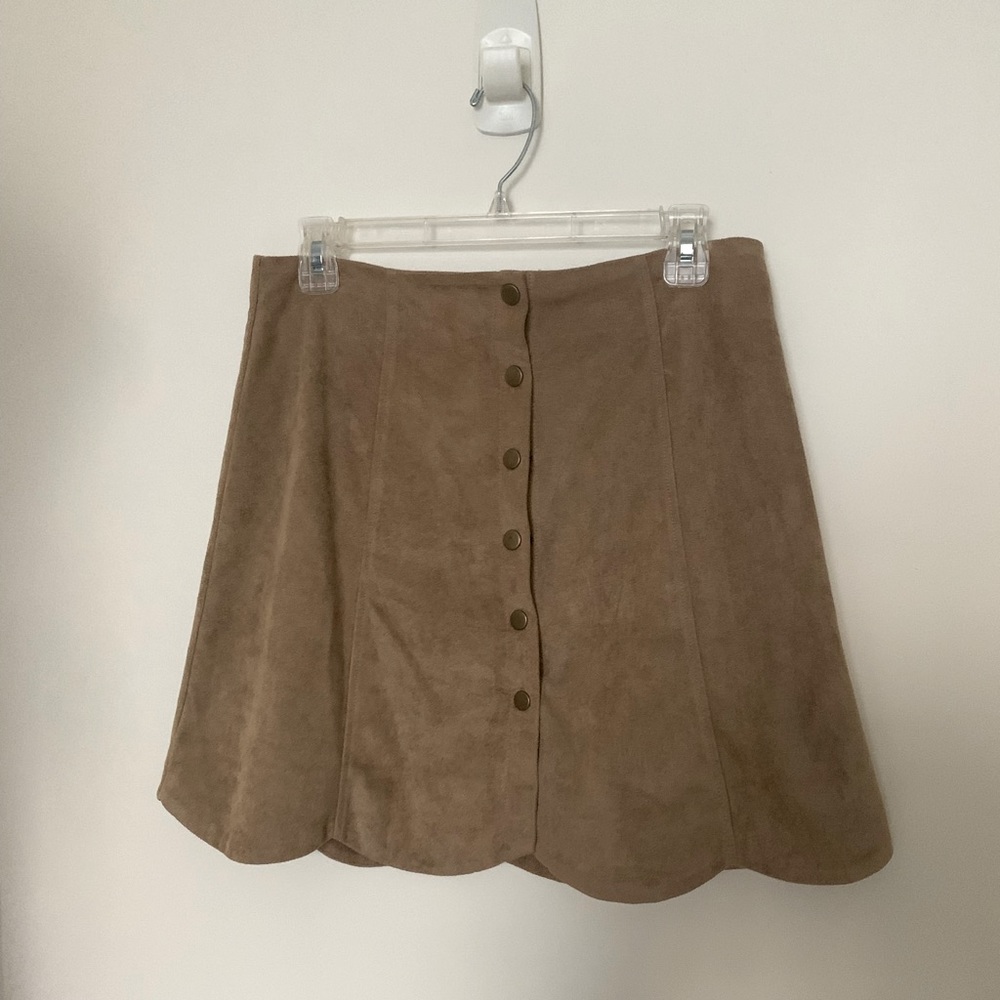 Francesca’s Tan Suede Skirt